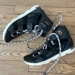 Sorel Black Strappy Gladiator Women's Sandals